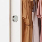 Minimalist Wood Grain Wardrobe Armoire With Rod and Soft-Close Doors