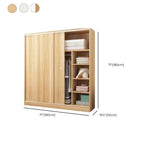 Minimalist Wood Grain Wardrobe Armoire With Rod and Soft-Close Doors Dimensions