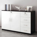 Minimalist Wood Lateral File Cabinet With Locking Storage