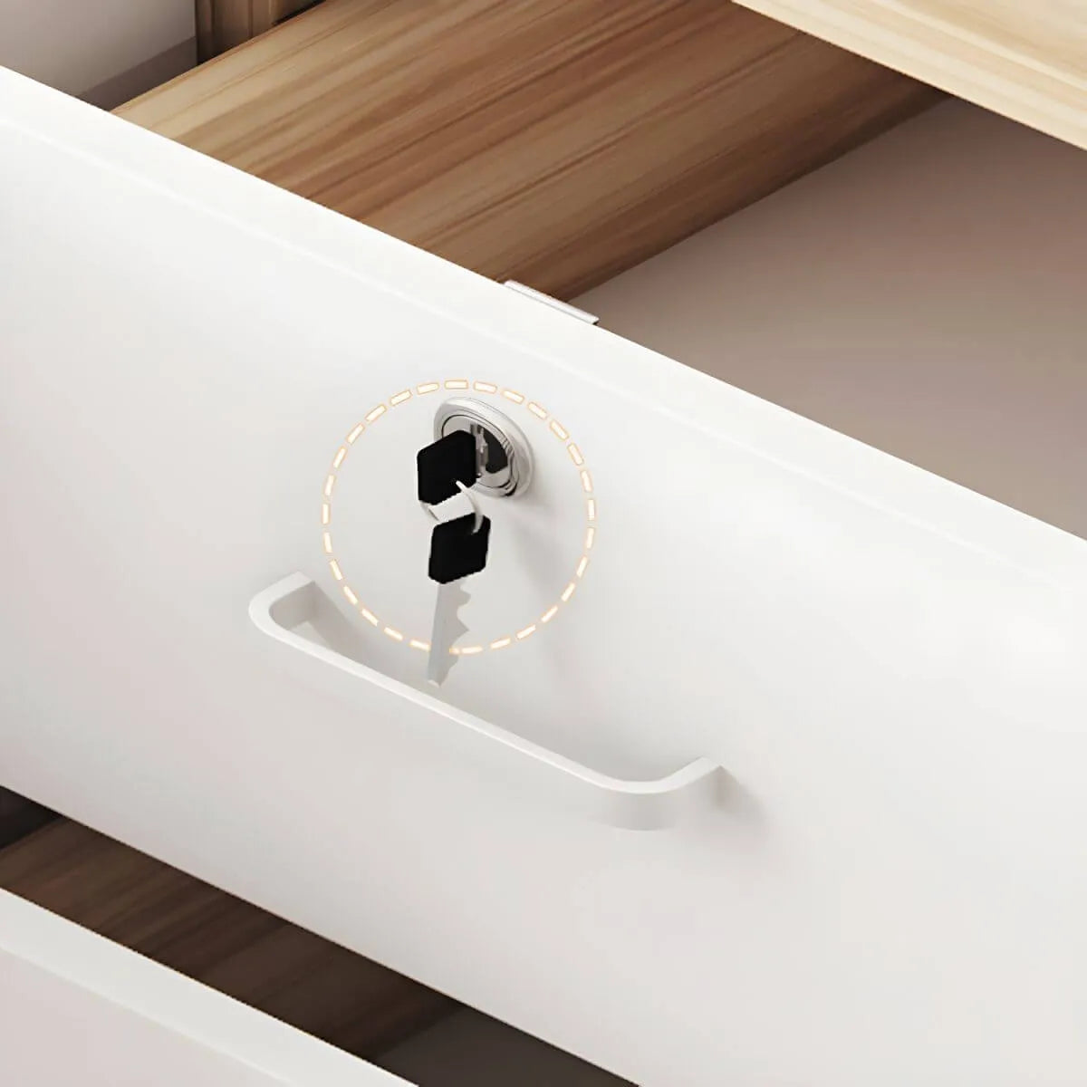 Minimalist Wood Lateral File Cabinet With Locking Storage