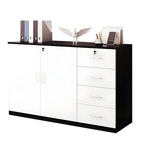 Minimalist Wood Lateral File Cabinet With Locking Storage