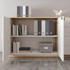 Minimalist Wood Lateral File Cabinet With Locking Storage