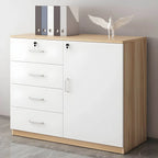Minimalist Wood Lateral File Cabinet With Locking Storage