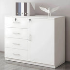 Minimalist Wood Lateral File Cabinet With Locking Storage