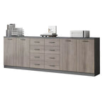 Minimalist Wood Lateral File Cabinet With Shelves And Drawers