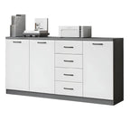 Minimalist Wood Lateral File Cabinet With Shelves And Drawers