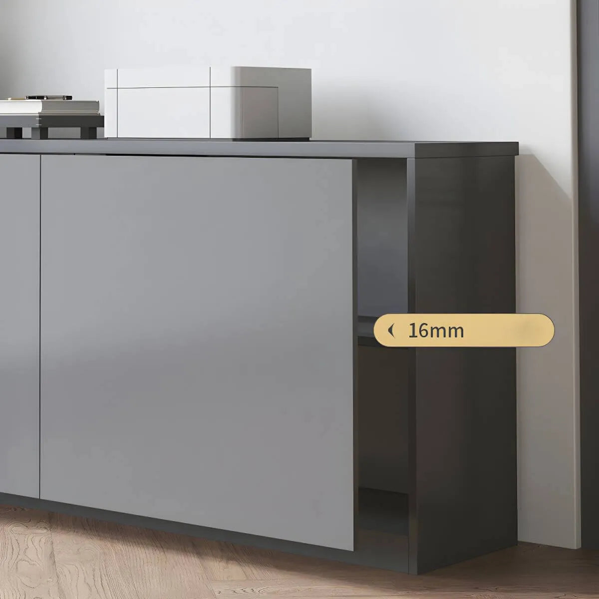 Minimalist Wood Lateral File Cabinet With Shelves And Drawers