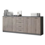 Minimalist Wood Lateral File Cabinet With Shelves And Drawers