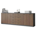 Minimalist Wood Lateral File Cabinet With Shelves And Drawers