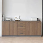 Minimalist Wood Lateral File Cabinet With Shelves And Drawers