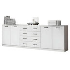 Minimalist Wood Lateral File Cabinet With Shelves And Drawers