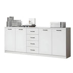 Minimalist Wood Lateral File Cabinet With Shelves And Drawers