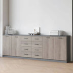 Minimalist Wood Lateral File Cabinet With Shelves And Drawers