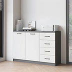 Minimalist Wood Lateral File Cabinet With Shelves And Drawers