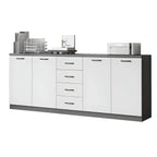 Minimalist Wood Lateral File Cabinet With Shelves And Drawers