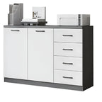 Minimalist Wood Lateral File Cabinet With Shelves And Drawers