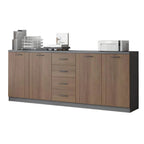 Minimalist Wood Lateral File Cabinet With Shelves And Drawers