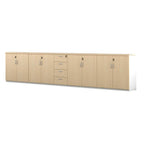 Minimalist Wood Lateral Filing Cabinet With Lockable Shelved Storage