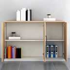Minimalist Wood Lateral Filing Cabinet With Lockable Shelved Storage