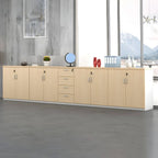 Minimalist Wood Lateral Filing Cabinet With Lockable Shelved Storage