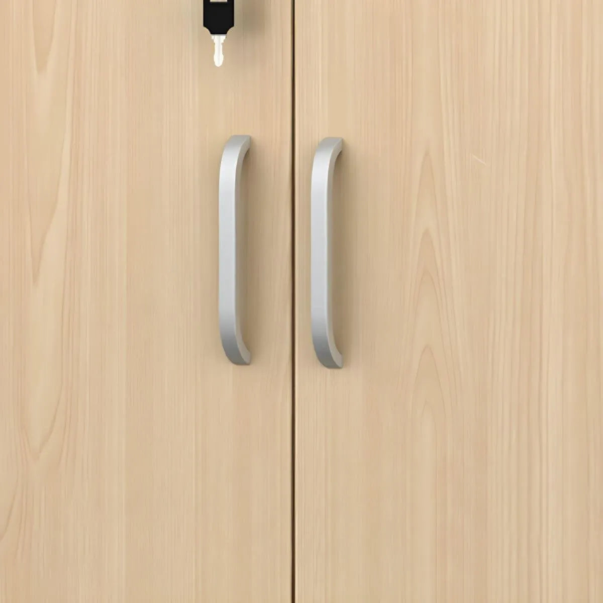 Minimalist Wood Lateral Filing Cabinet With Lockable Shelved Storage