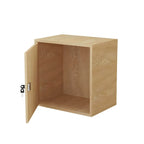Minimalist Wood Locking Storage Cabinet With Dual-Door Shelves