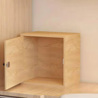 Minimalist Wood Locking Storage Cabinet With Dual-Door Shelves