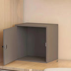 Minimalist Wood Locking Storage Cabinet With Dual-Door Shelves