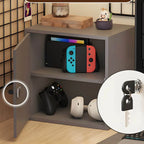 Minimalist Wood Locking Storage Cabinet With Dual-Door Shelves