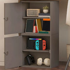 Minimalist Wood Locking Storage Cabinet With Dual-Door Shelves Main Product Image