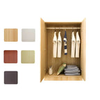 Minimalist Wood Wardrobe Armoire With Hanging And Open Storage