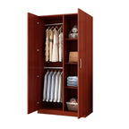 Minimalist Wood Wardrobe Armoire With Hanging And Open Storage