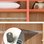 Minimalist Wood Wardrobe Armoire With Hanging And Open Storage