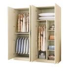 Minimalist Wood Wardrobe Armoire With Hanging And Open Storage