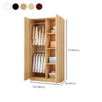 Minimalist Wood Wardrobe Armoire With Hanging And Open Storage Dimensions