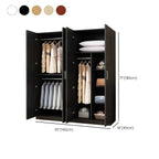 Minimalist Wood Wardrobe Armoire With Hanging And Open Storage Dimensions