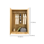 Minimalist Wood Wardrobe Armoire With Hanging And Open Storage Dimensions