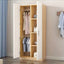 Minimalist Wood Wardrobe Armoire With Shelves And Double Hanging