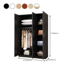 Minimalist Wood Wardrobe Armoire With Shelves And Double Hanging Dimensions