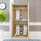 Minimalist Wood Wardrobe Armoire With Soft-Close Doors And Rod