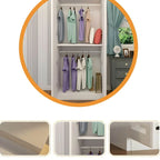 Minimalist Wood Wardrobe Armoire With Soft-Close Doors And Rod