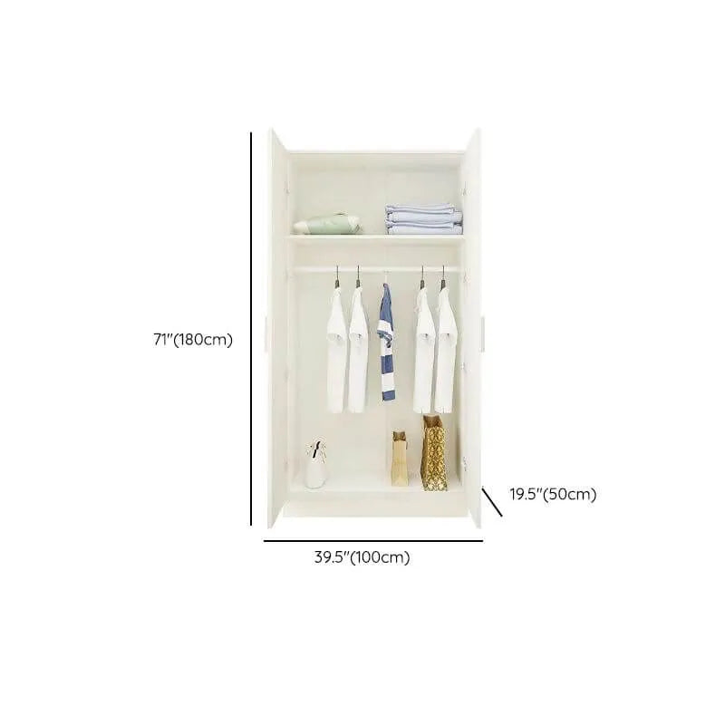Minimalist Wood Wardrobe Armoire With Soft-Close Doors And Rod Dimensions