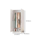 Minimalist Wood Wardrobe Armoire With Soft-Close Doors And Rod Dimensions