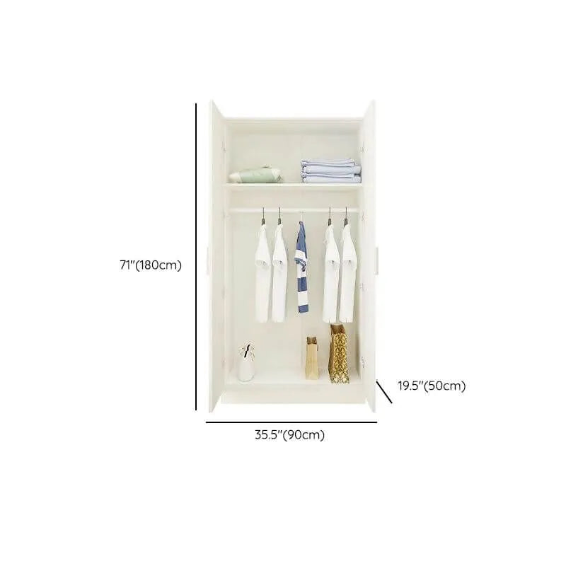 Minimalist Wood Wardrobe Armoire With Soft-Close Doors And Rod Dimensions