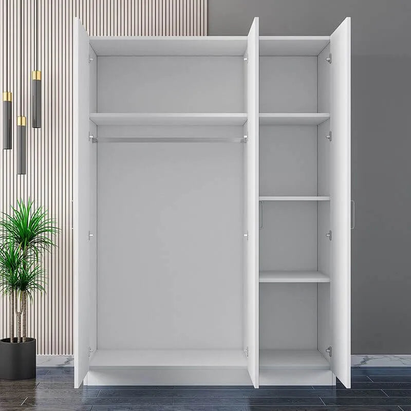 Minimalist Wood Wardrobe Armoire with Soft-Close Storage