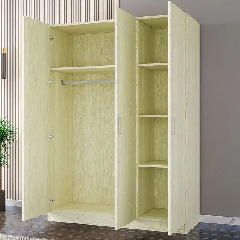 Minimalist Wood Wardrobe Armoire with Soft-Close Storage