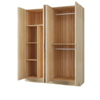 Minimalist Wood Wardrobe Armoire with Soft-Close Storage
