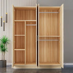 Minimalist Wood Wardrobe Armoire with Soft-Close Storage