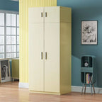 Minimalist Wood Wardrobe Armoire with Soft-Close Storage