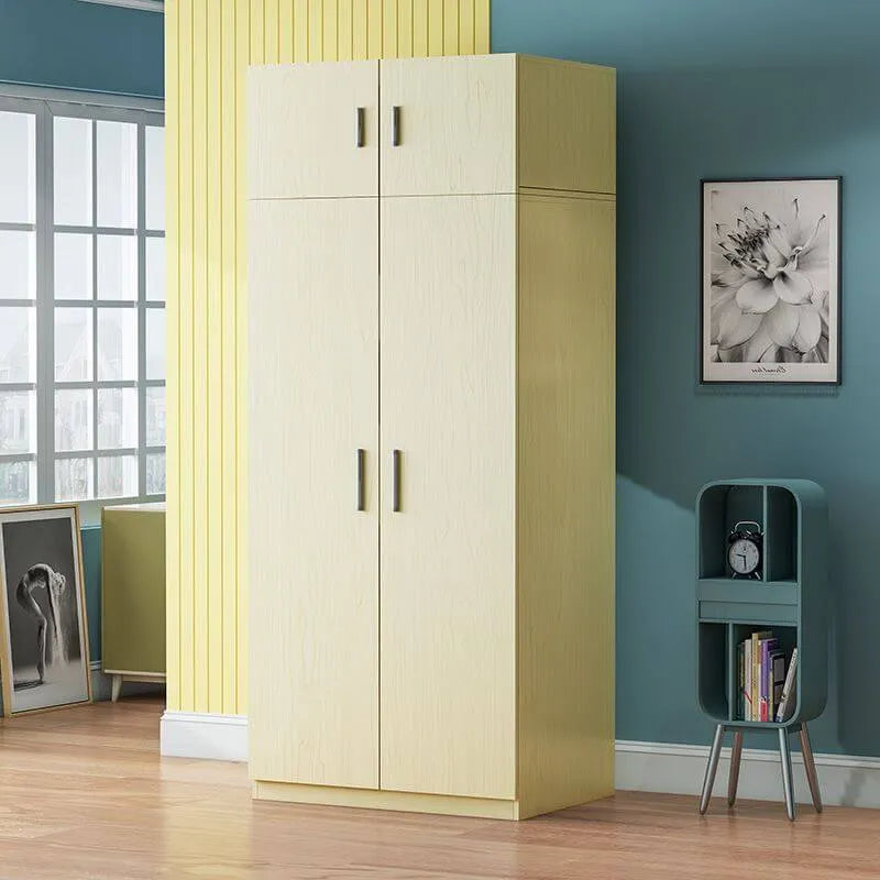 Minimalist Wood Wardrobe Armoire with Soft-Close Storage
